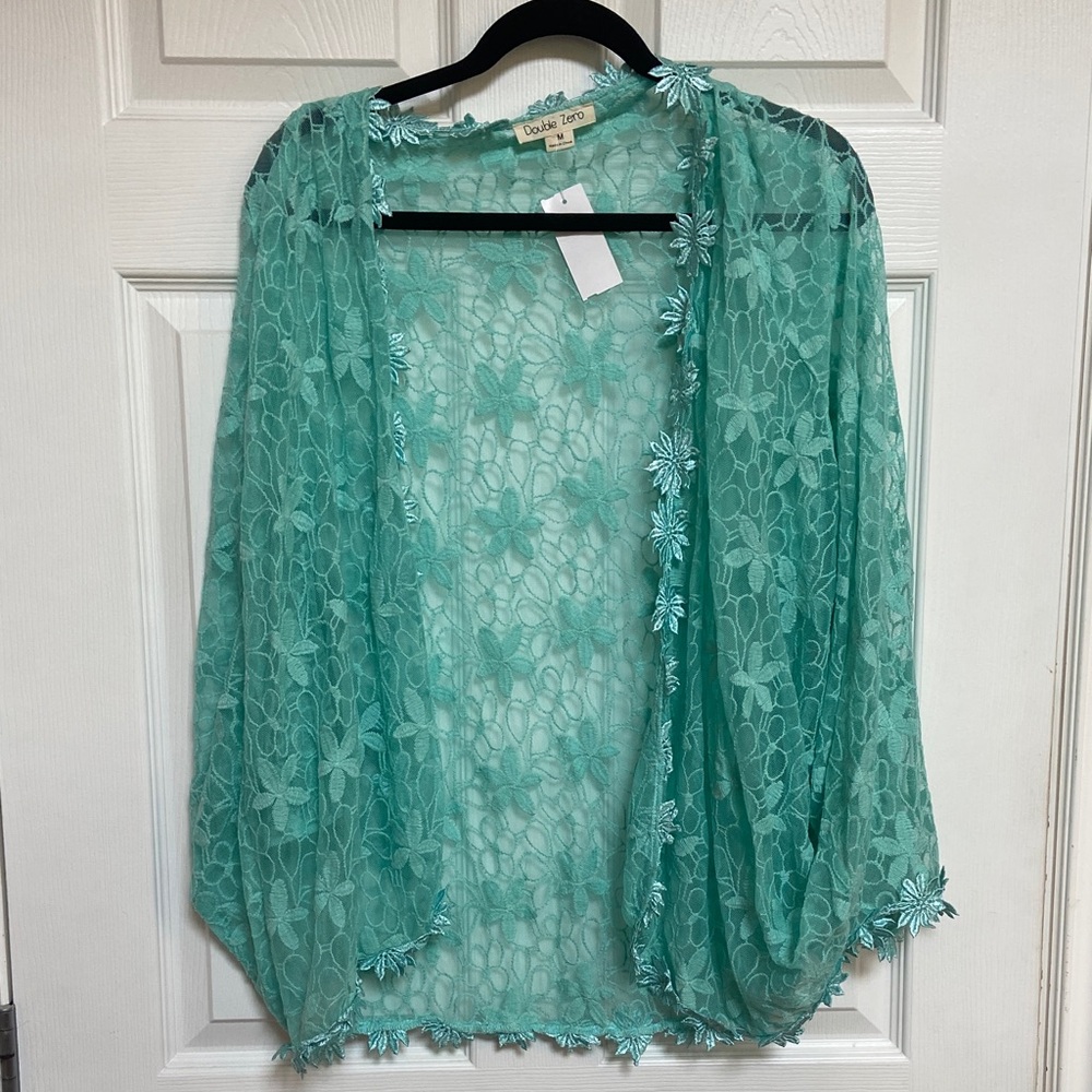 Double Zero Aqua Lace Cover-Up